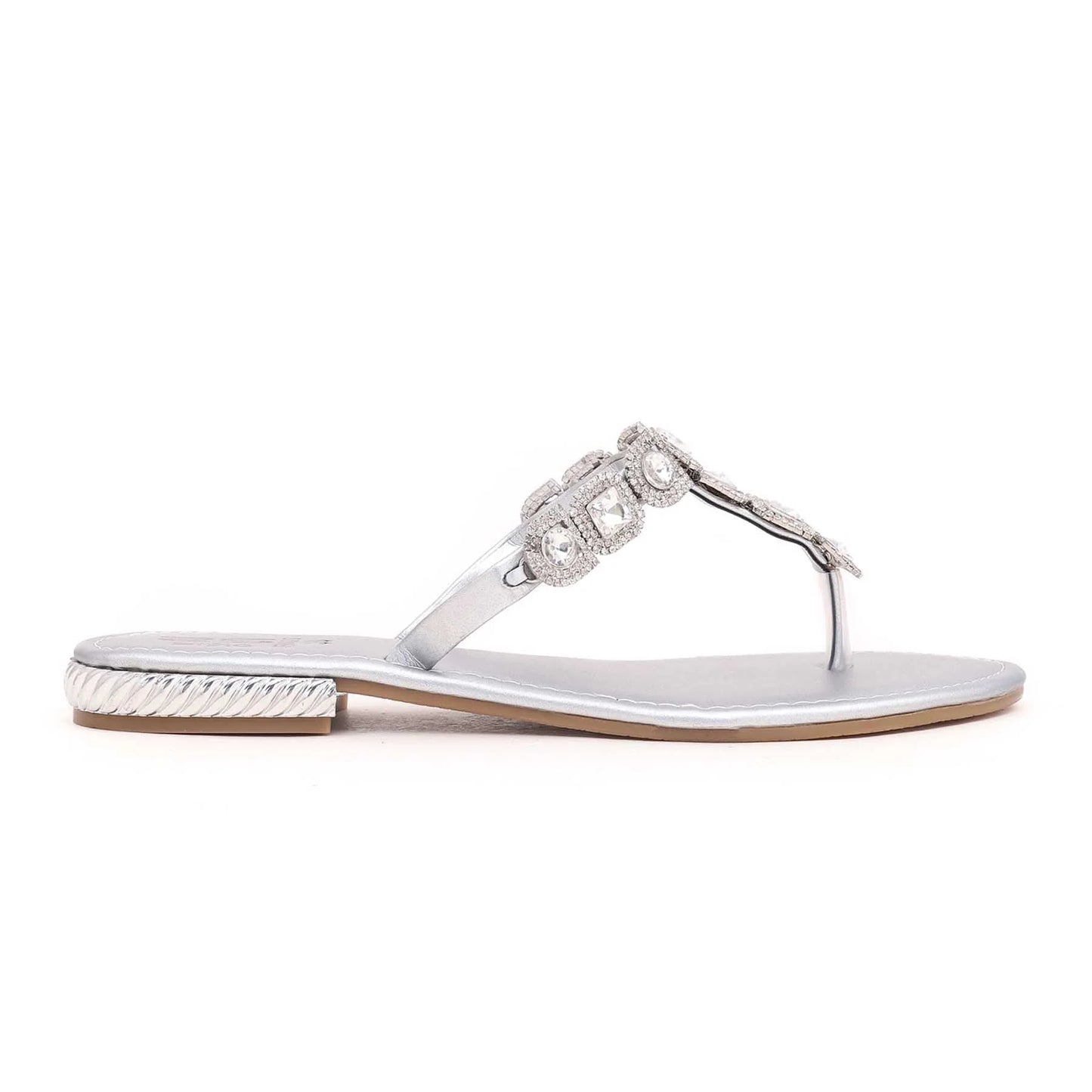 Silver Fancy Chappal For Ladies BM0626