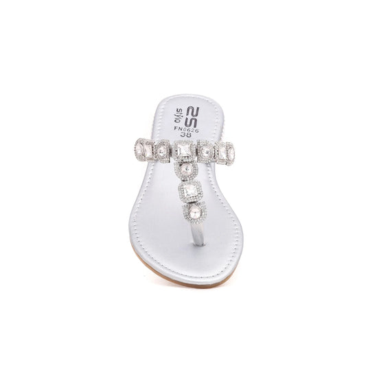 Silver Fancy Chappal For Ladies BM0626