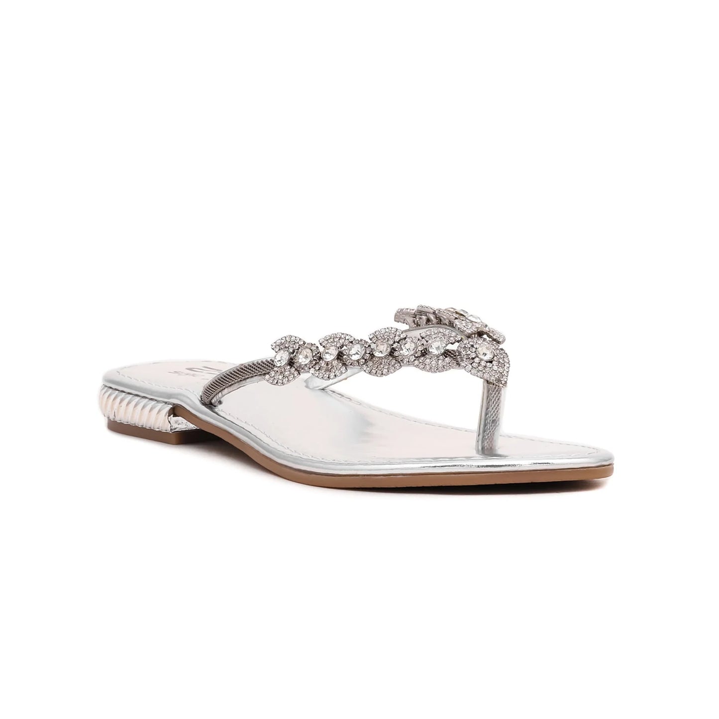 Silver Fancy Chappal For Ladies BM0627