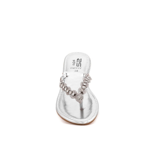 Silver Fancy Chappal For Ladies BM0627