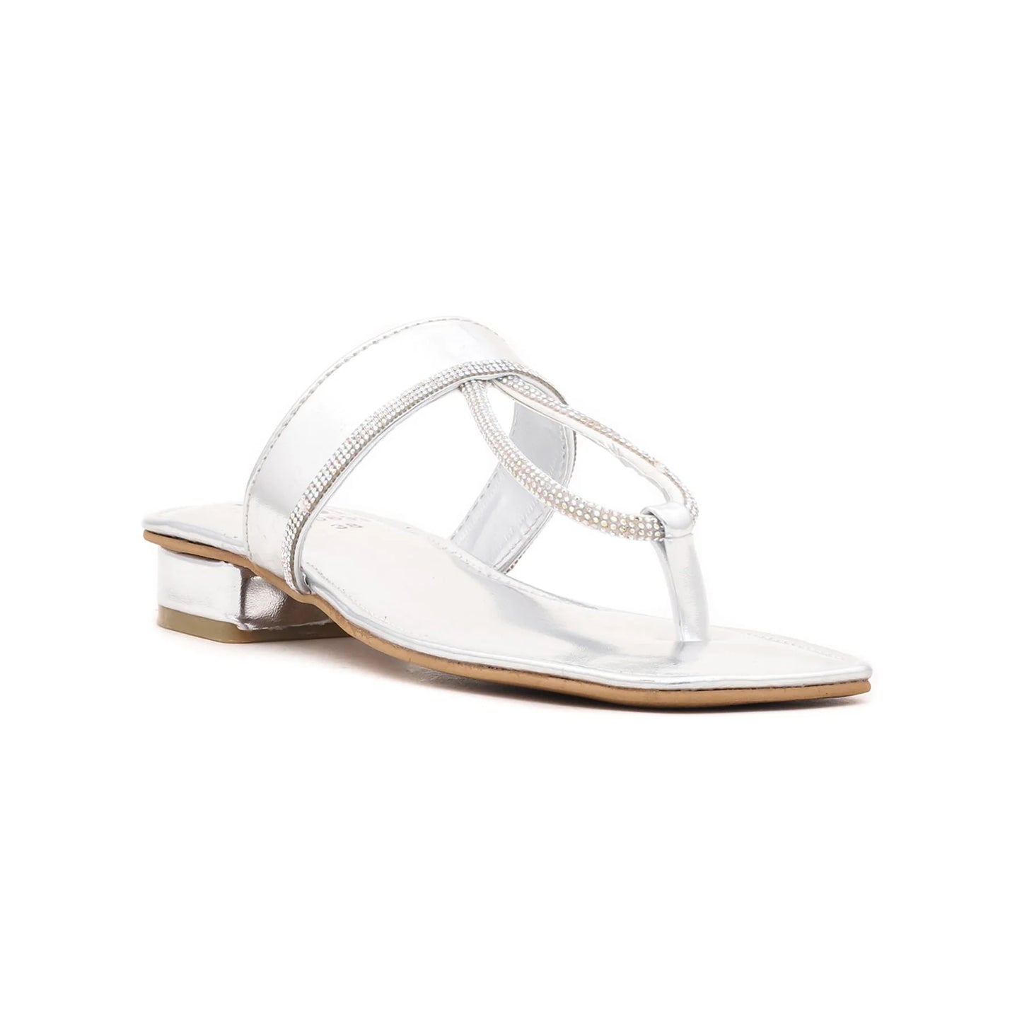 Silver Fancy Chappal For Ladies BM0633