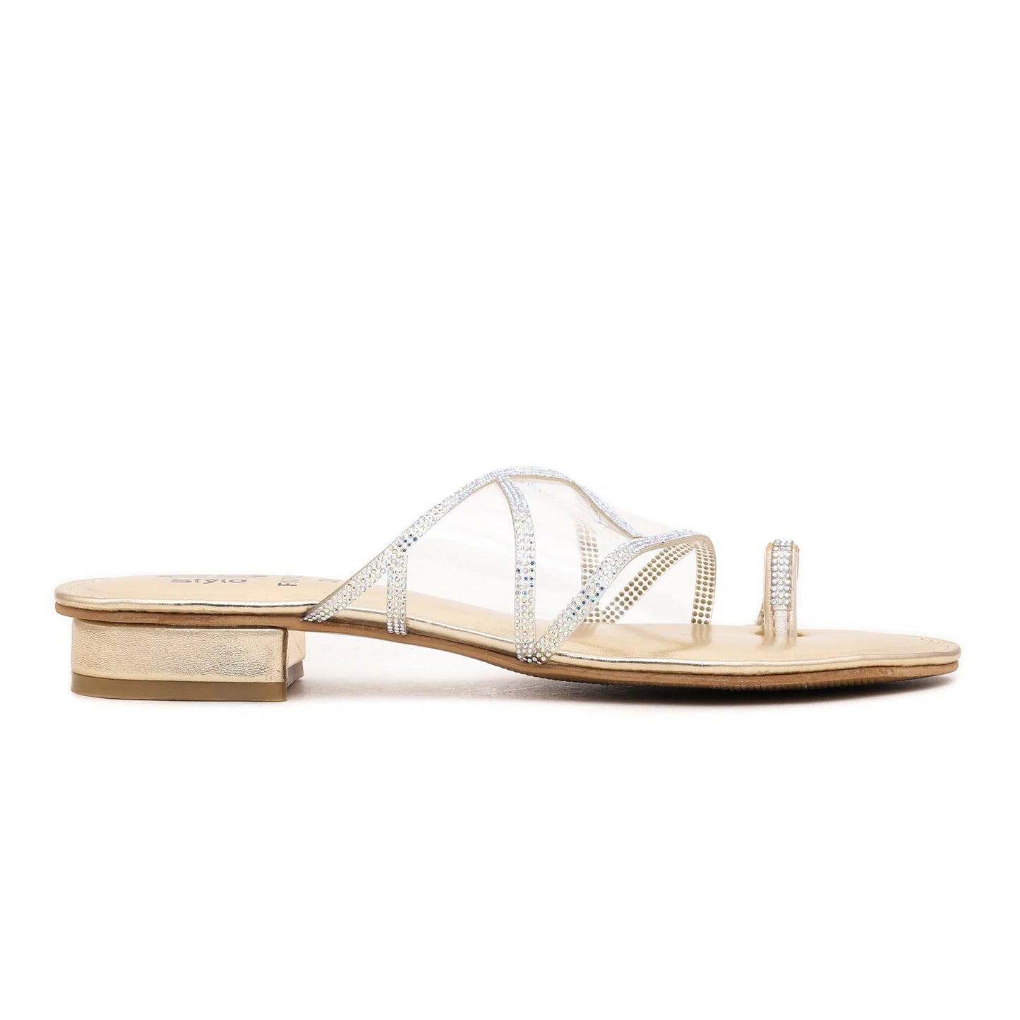 Golden Fancy Chappal For Ladies BM0634