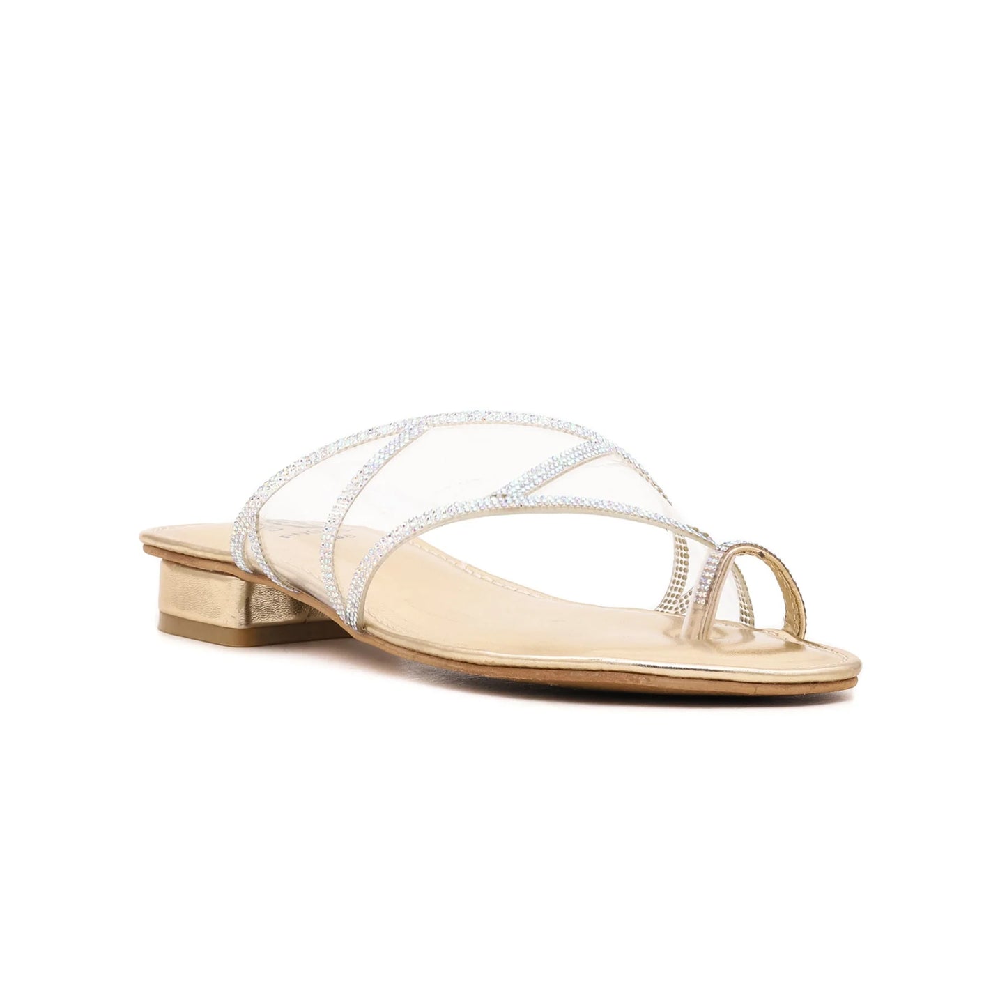 Golden Fancy Chappal For Ladies BM0634