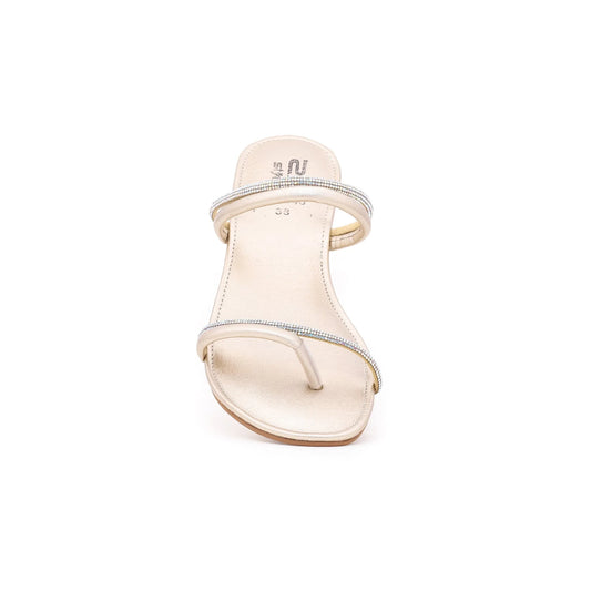 Golden Fancy Chappal For Ladies BM0640