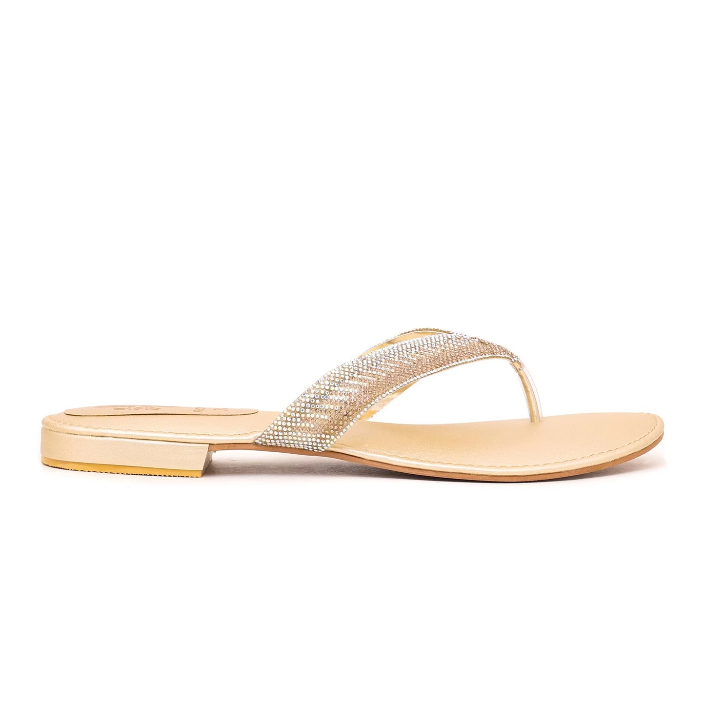 Golden Fancy Chappal For Ladies BM0644