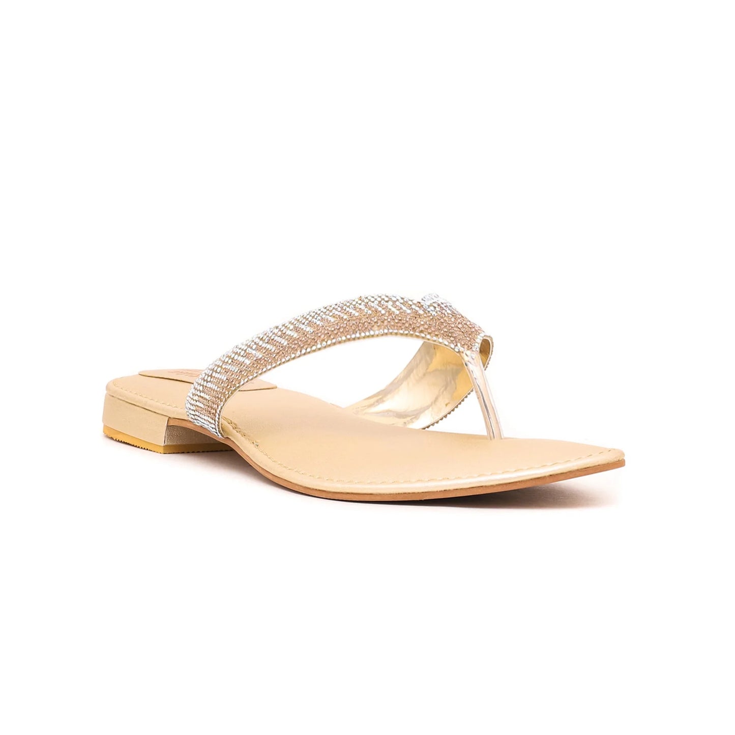 Golden Fancy Chappal For Ladies BM0644