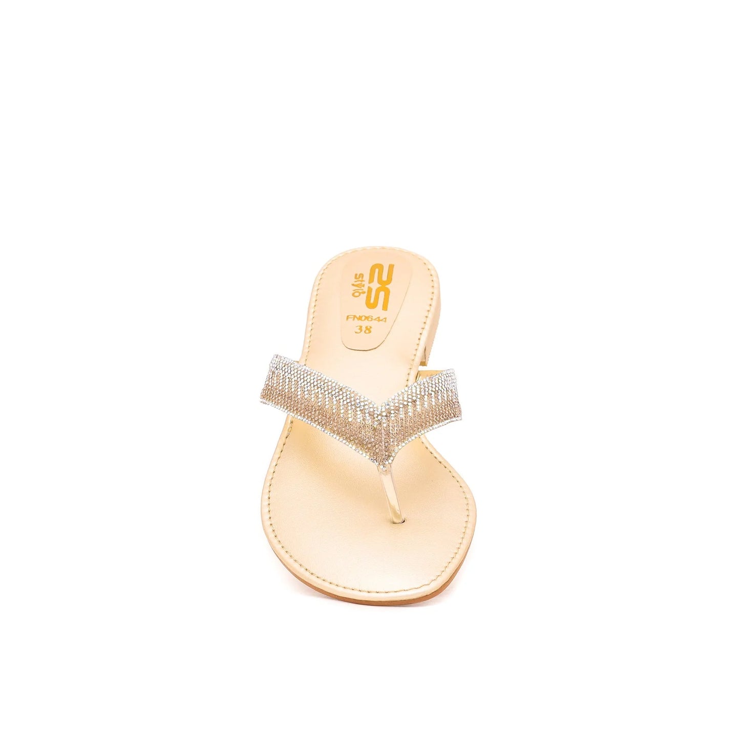 Golden Fancy Chappal For Ladies BM0644