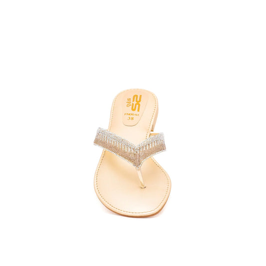 Golden Fancy Chappal For Ladies BM0644