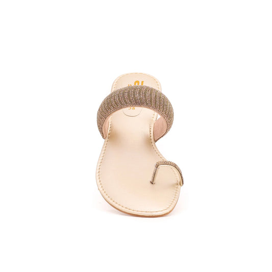 Golden Fancy Chappal For Ladies BM0647