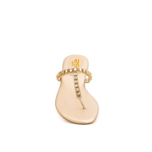 Golden Fancy Chappal For Ladies BM0648