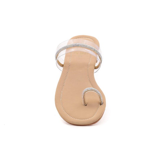 Golden Fancy Chappal For Ladies BM0657