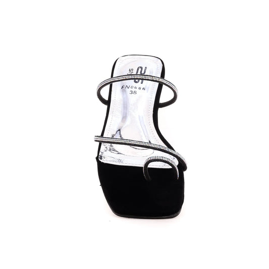Black Fancy Chappal For Ladies BM0666