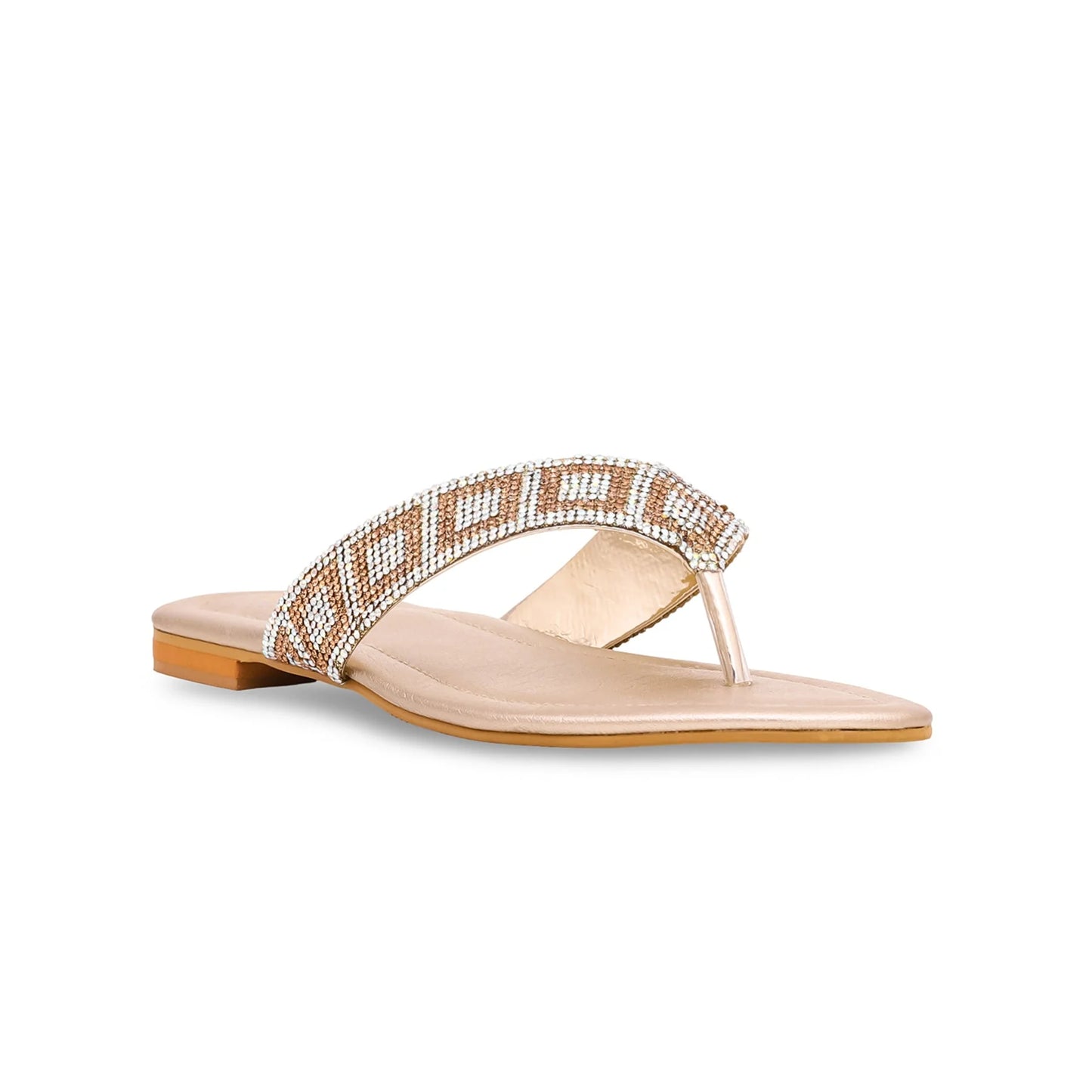 Golden Fancy Chappal For Ladies BM0707
