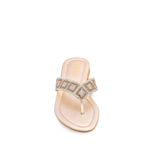 Golden Fancy Chappal For Ladies BM0707