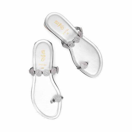 Silver Fancy Chappal BM0728