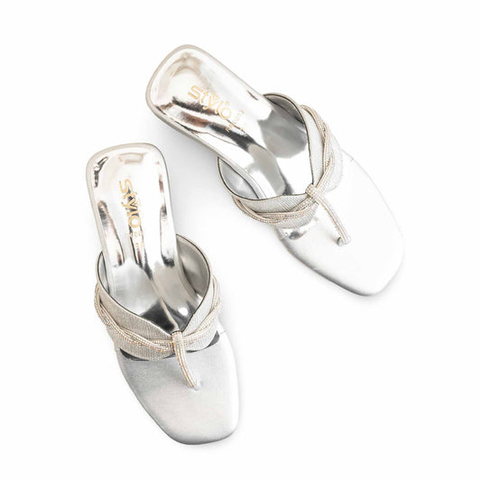Silver Fancy Chappal For Ladies BM0803