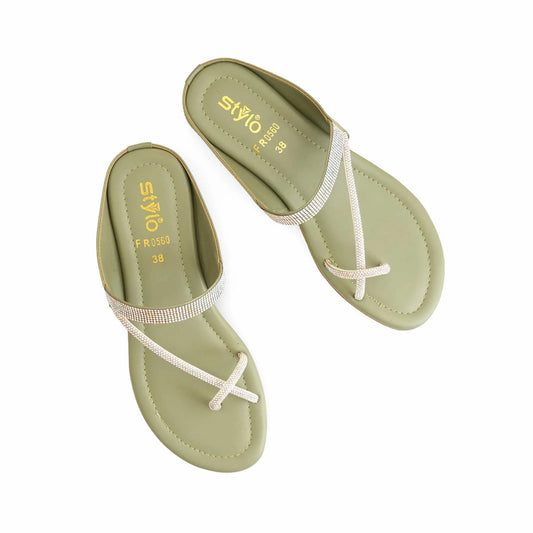 Olive Formal Chappal For Women BM0560