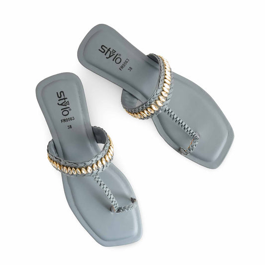 Grey Formal Chappal For Ladies BM0563